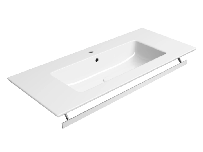 PURA 102X46 - Rectangular washbasin with towel rail _ GSI ceramica